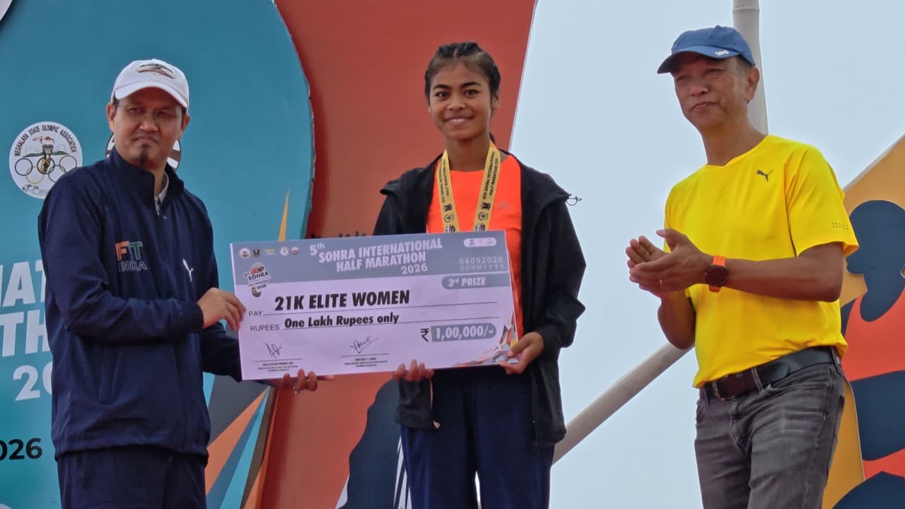 Miss Balasiewdor Pathaw secured Third Prize in the Elite Women’s Category at the Sohra International Half Marathon