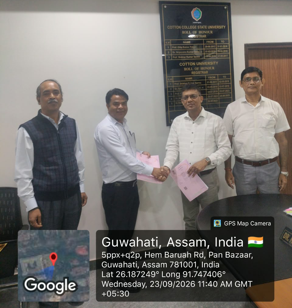 Signing of MoU between Shillong College and Cotton University, Guwahati, Assam 